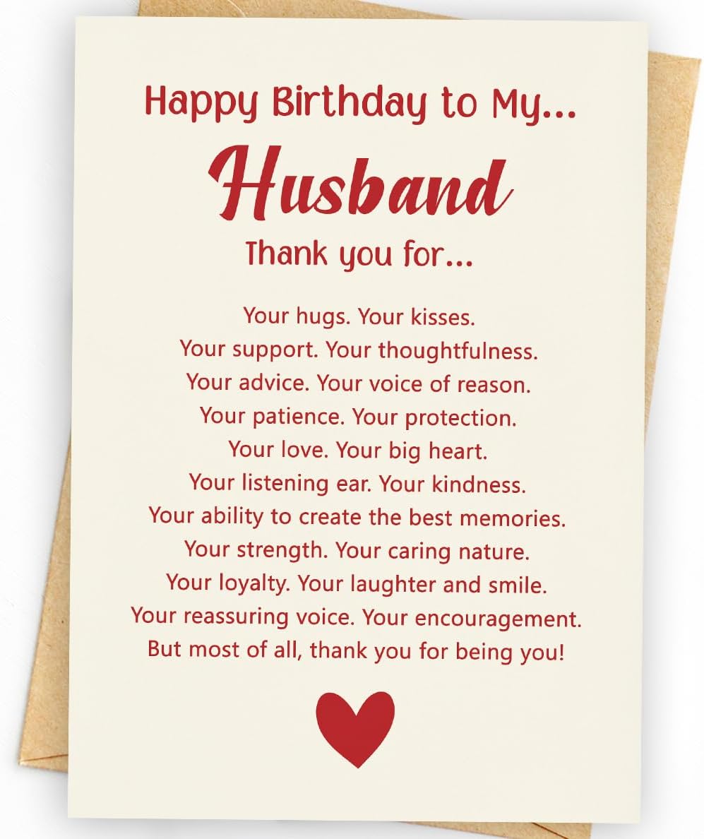 WowBefun Husband Birthday Card from Wife | Happy Birthday Card for Husband | Romantic Bday Card