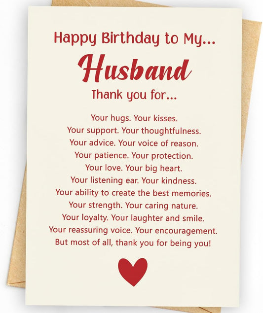 WowBefun Husband Birthday Card from Wife | Happy Birthday Card for Husband | Romantic Bday Card