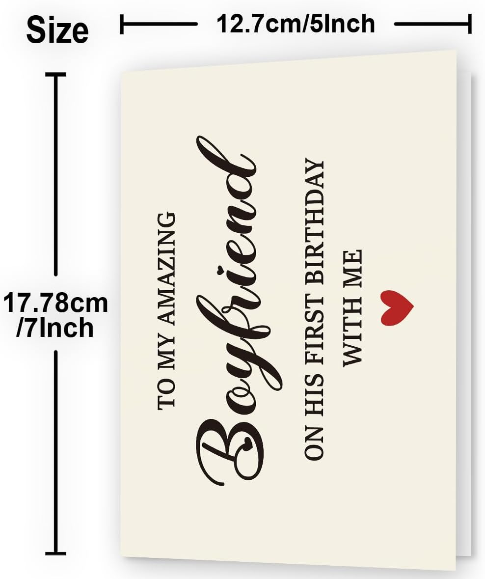 WowBefun Birthday Card & Gift for Boyfriend, and Him | Happy Birthday Decorations for Boyfriend