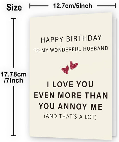 WowBefun Husband Birthday Card | Happy Birthday Gifts & Decorations for Men, Husband, and Him